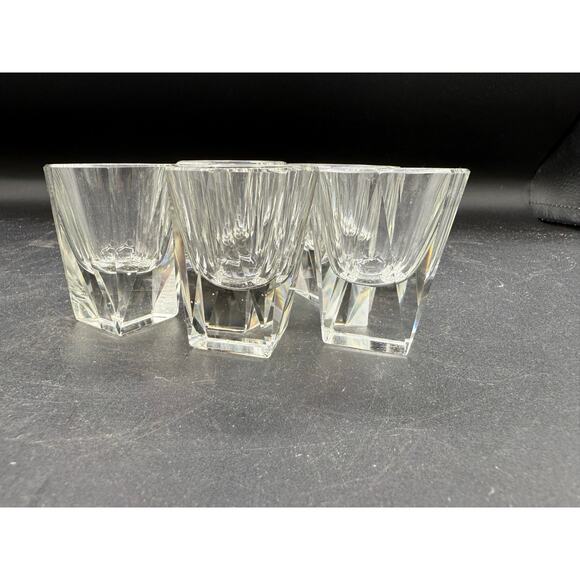 5 vintage clear crystal BRUNO POSSELT Art Deco shot glasses - Picture 6 of 8